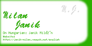 milan janik business card